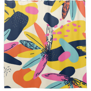 Modern exotic jungle plants illustration pattern.