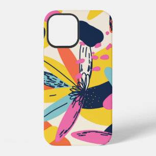Modern exotic jungle plants illustration pattern. iPhone 12 Case