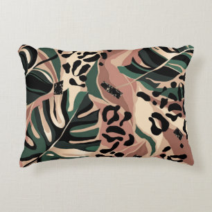 Modern exotic pattern with leopard skin. Creative  Accent Pillow