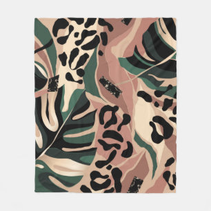 Modern exotic pattern with leopard skin. Creative Fleece Blanket