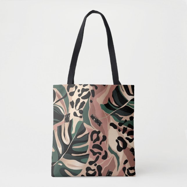 Modern exotic pattern with leopard skin. Creative  Tote Bag (Front)