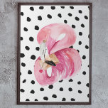 Modern Exotic Pink Watercolor Flamingo & Dots Poster<br><div class="desc">Modern Exotic Pink Watercolor Flamingo & Dots</div>