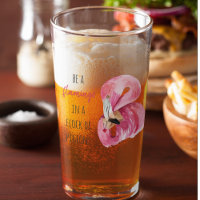 Modern Exotic Pink Watercolor Flamingo With Quote