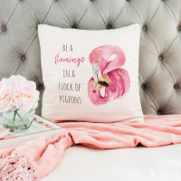 Modern Exotic Pink Watercolor Flamingo With Quote