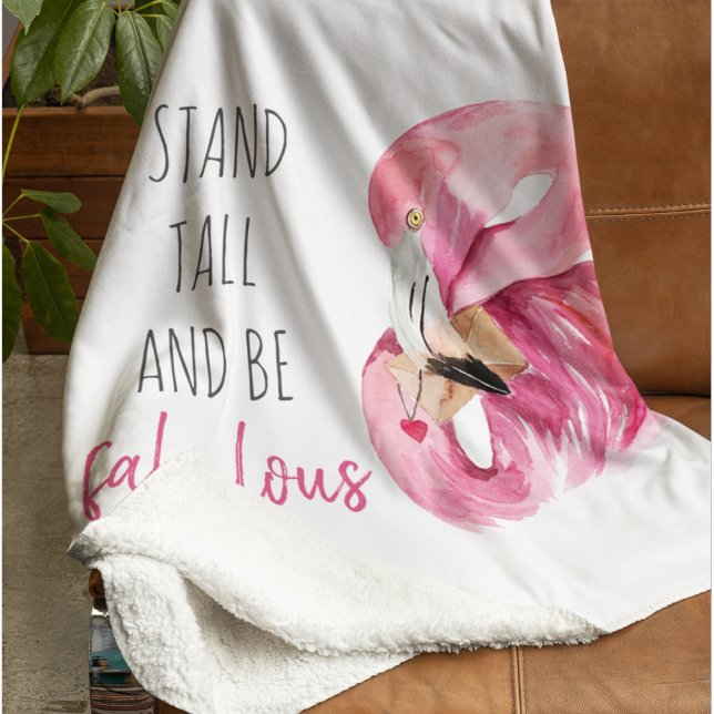 Modern Exotic Stand Tall And BE Fabulous Flamingo Sherpa Blanket (Creator Uploaded)