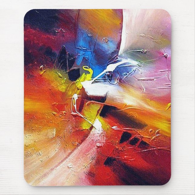 Modern Expressionist Abstract Painting Trendy Mouse Pad (Front)