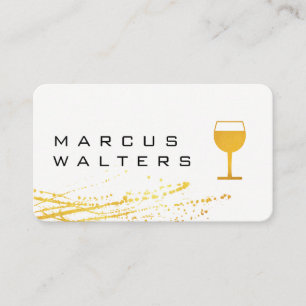 Modern Expressive with Wine Glass Icon Business Card
