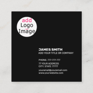 Modern Extravagant Customizable Black Square Business Card