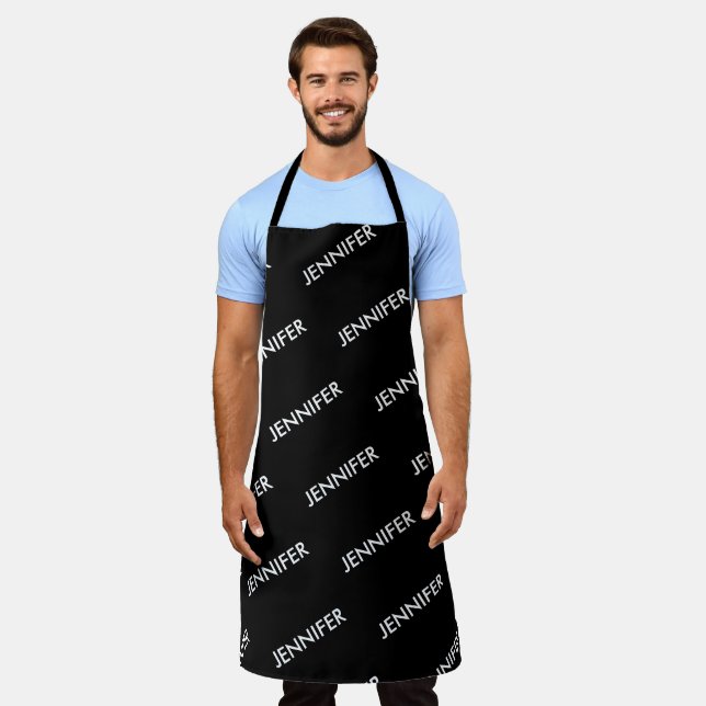 Modern Extravagant You Name It Personalized Black  Apron (Worn)