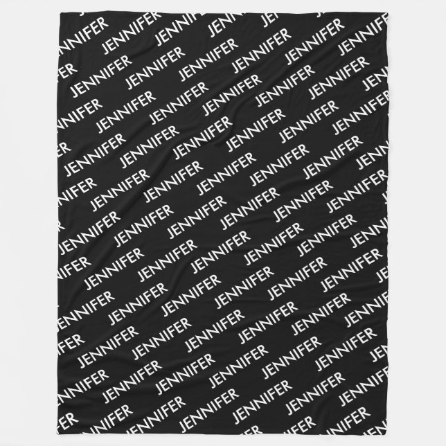 Modern Extravagant You Name It Personalized Black  Fleece Blanket (Front)