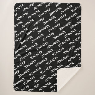 Modern Extravagant You Name It Personalized Black  Sherpa Blanket