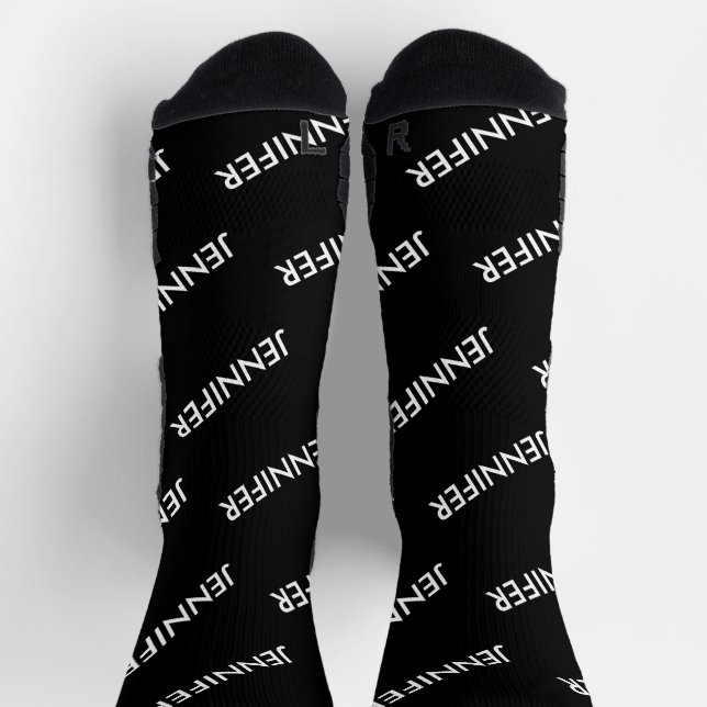 Modern Extravagant You Name It Personalized Black  Socks (Top)