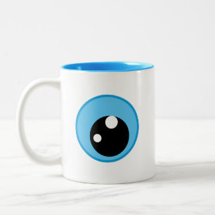 Modern Eye Cartoon Two-Tone Coffee Mug