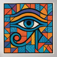 Modern Eye of Horus Geometric Abstract