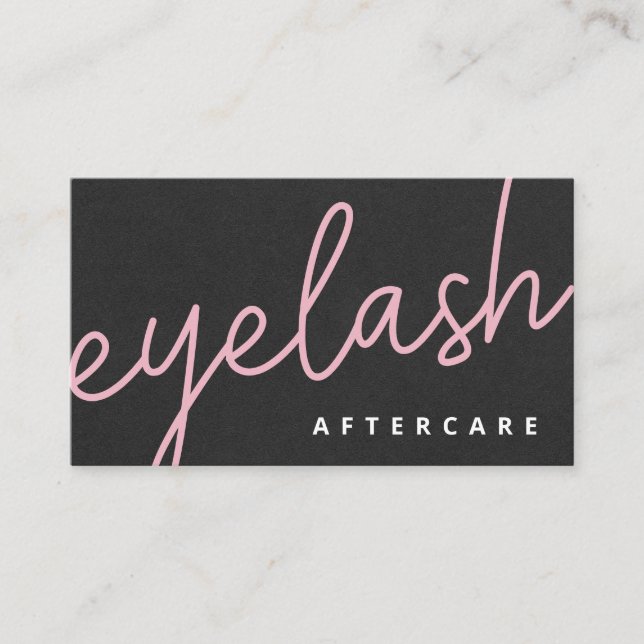 Modern Eyelash Extensions Lash Lift Aftercare Business Card (Front)