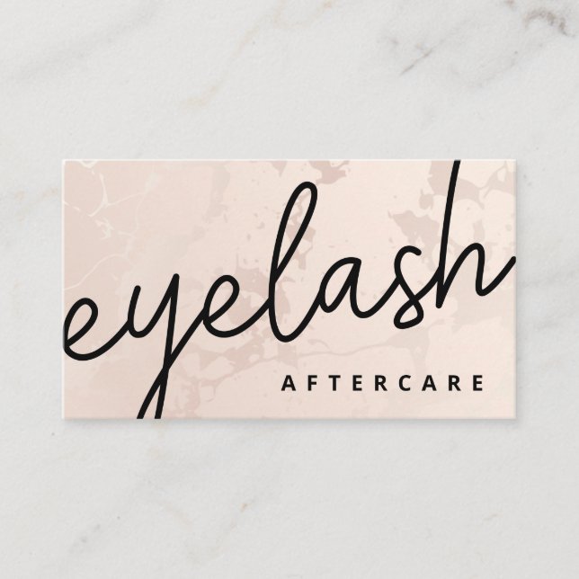 Modern Eyelash Extensions Lash Lift Aftercare Business Card (Front)