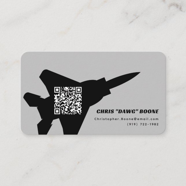 Modern F-15 Fighter Jet Business Card (Front)