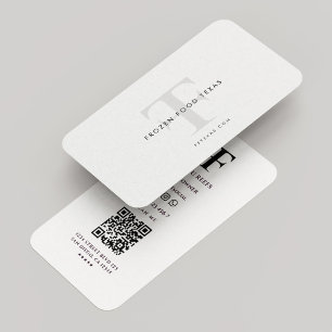Modern F T Minimal Logo Company Black White Business Card