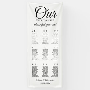 Modern Fabric Wedding Seating chart, Linen Welcome Banner