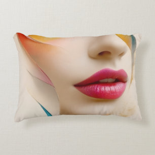 Modern Face Art Accent Pillow