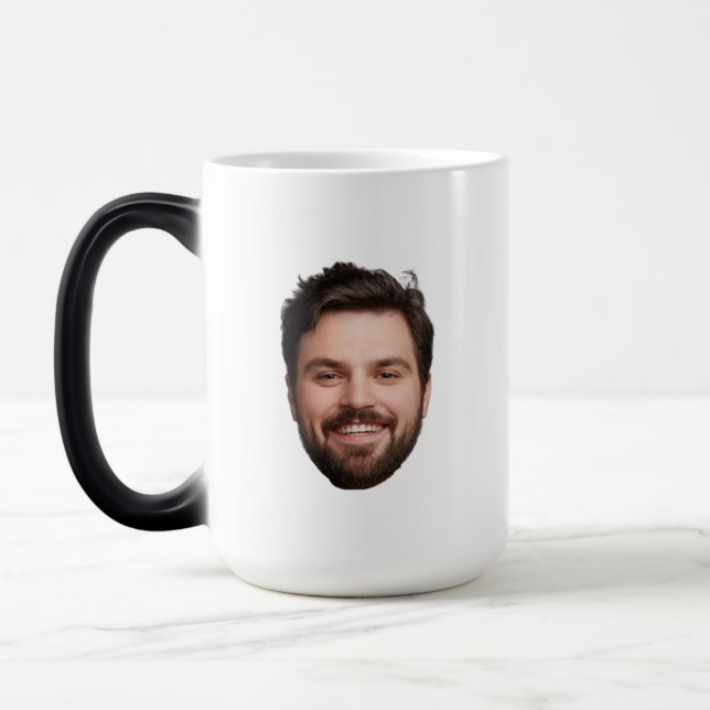 Modern Face Gift for Her Gift for Him Birthday Dad Magic Mug (Left)