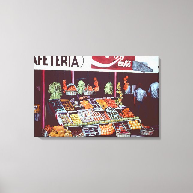 Modern Face On A Timeless Commerce, Jericho, Israe Canvas Print (Front)