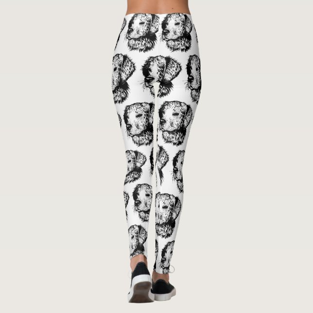Modern Face Pet Photo Kid's Women Fitness Sports  Leggings (Back)
