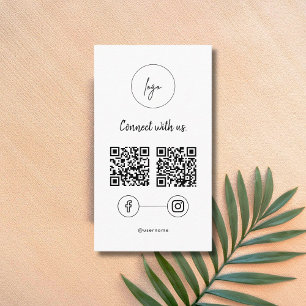 Modern Facebook Instagram QR Code Connect With Us Business Card