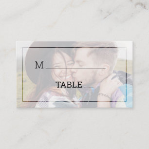 Modern Faded Photo Minimalist Typography Wedding Place Card