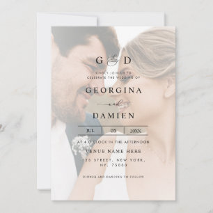 Modern Fading 2 Photo Ampersand All in One Wedding Invitation