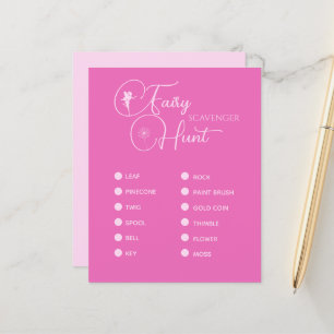 Modern Fairy Birthday Scavenger Hunt Party Game