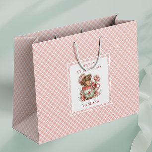 Modern Fairy Girl Blush Floral Birthday Gift Bags