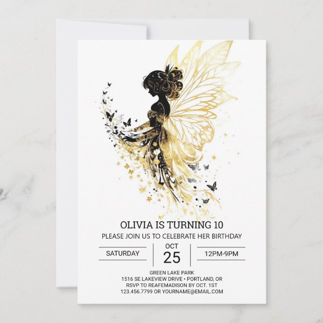 Modern Fairycore Birthday Party Invitation (Front)