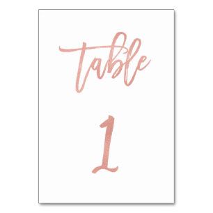 Modern Fairytale Rose Gold Wedding Table Number 1