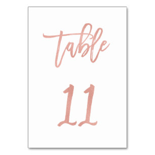 Modern Fairytale Rose Gold Wedding Table Number 11