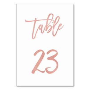 Modern Fairytale Rose Gold Wedding Table Number 23