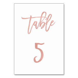 Modern Fairytale Rose Gold Wedding Table Number 5