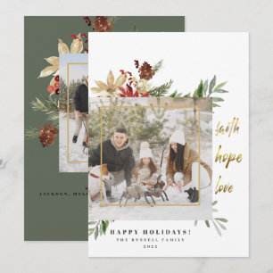 Modern Faith Hope Love 2-Picture Merry Christmas Holiday Card