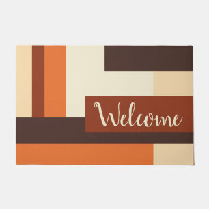 Modern Fall Colour Block Personalized Doormat