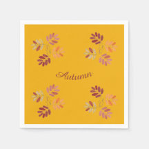 Modern Fall Colours Autumn Leaves Paper Dinner Nap