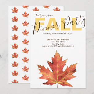 Modern Fall Dinner Party Invitation