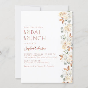 Modern Fall Floral Bridal Brunch Bridal Shower Invitation