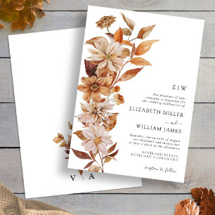 Modern Fall Floral Wedding Invitation