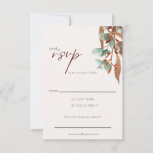 Modern Fall Foliage Autumn Wedding RSVP Card