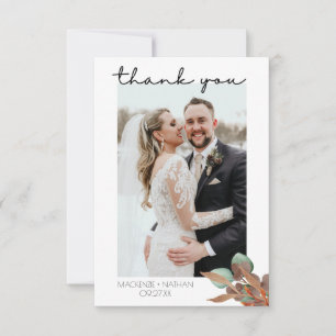 Modern Fall Foliage Autumn Wedding Thank You Card