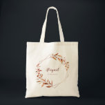 Modern Fall Greenery Geometric Bridesmaid Tote Bag<br><div class="desc">Rustic watercolor fall botanical foliage greenery design and faux copper foil leaves and geometric frame,  with personalized bridesmaid name,  simple and elegant,  great for fall rustic wedding,  winter botanical garden wedding. 
See all the matching pieces in collection</div>