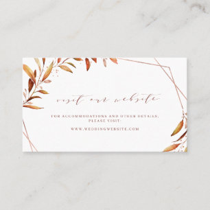 Modern Fall Greenery Wedding Website Insert Card