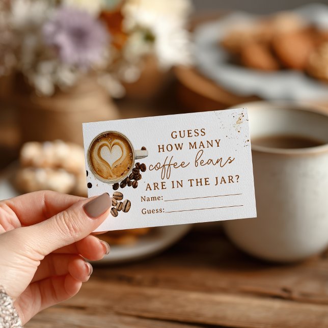 Modern Fall How many coffee beans cozy Baby Shower Enclosure Card (Modern Fall How many coffee beans cozy Baby Shower Enclosure Card)