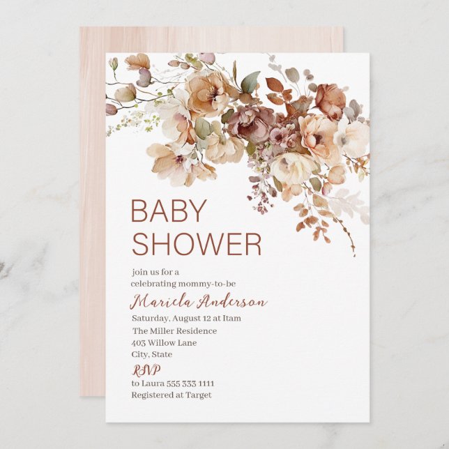 Modern Fall in love Baby shower Invitation (Front/Back)