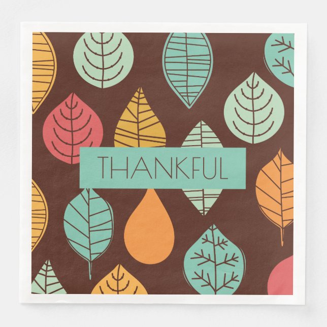 Modern Fall Leaves Napkin (Front)